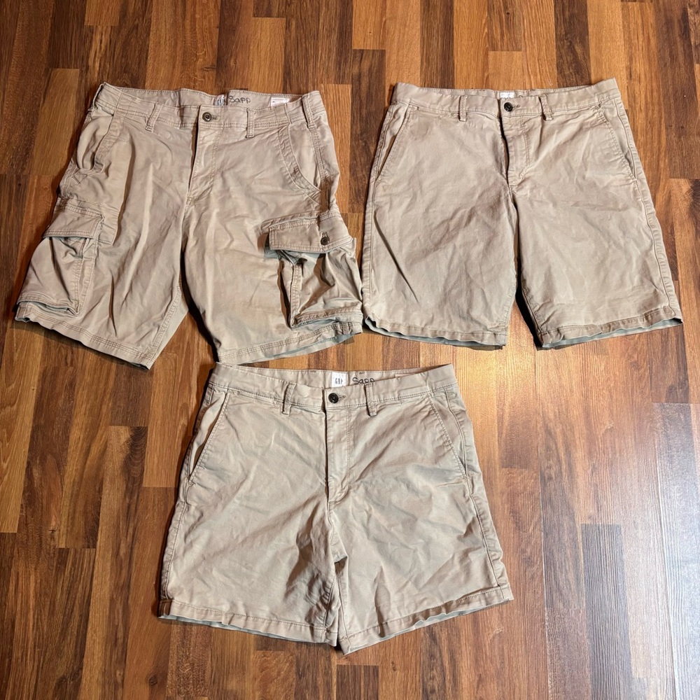 Gap Shorts Mens Size 32 Set Of 3 Khaki